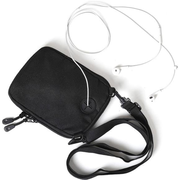 Mini Messenger Bag Shoulder Bag for Phone Passport A-black-large Size